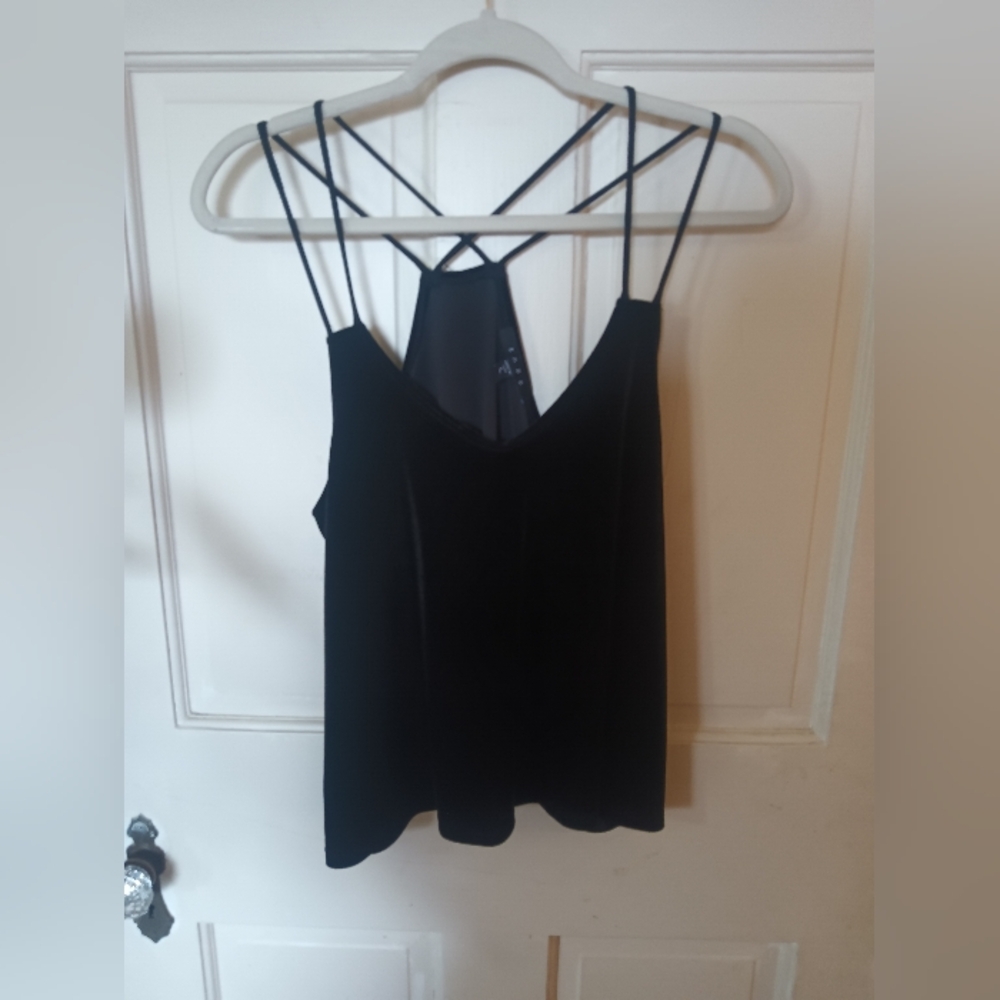 Snap Velvety Camisole Strappy Tank Top Size Large